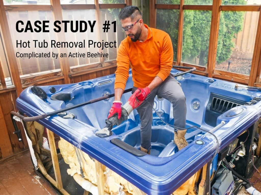 Case Study 1 Hot Tub Removal Project Complicated by an Active Beehive